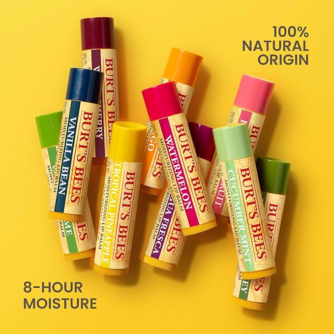 Burt's Bees Lip Balm - Original Beeswax, Lip Moisturizer With Responsibly Sourced Beeswax, Tint-Free, Natural Origin Conditioning Lip Treatment, 2 Tubes, 0.15 oz.-Velvo Beauty