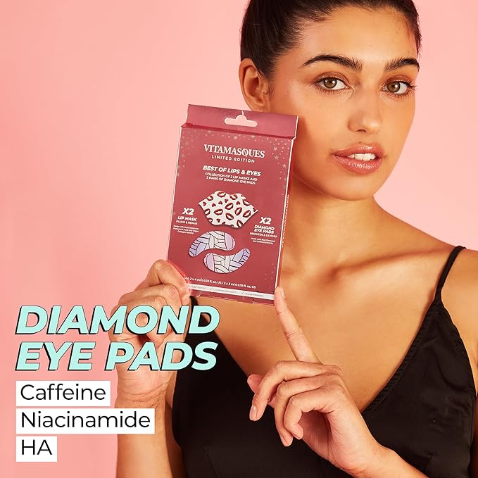 Vitamasques Under Eye Patches & Lip Mask Sheets, Best of Eyes & Lips Set - Eye Patches for Puffy Eyes - Under Eye Masks for Dark Circles and Puffiness-Velvo Beauty