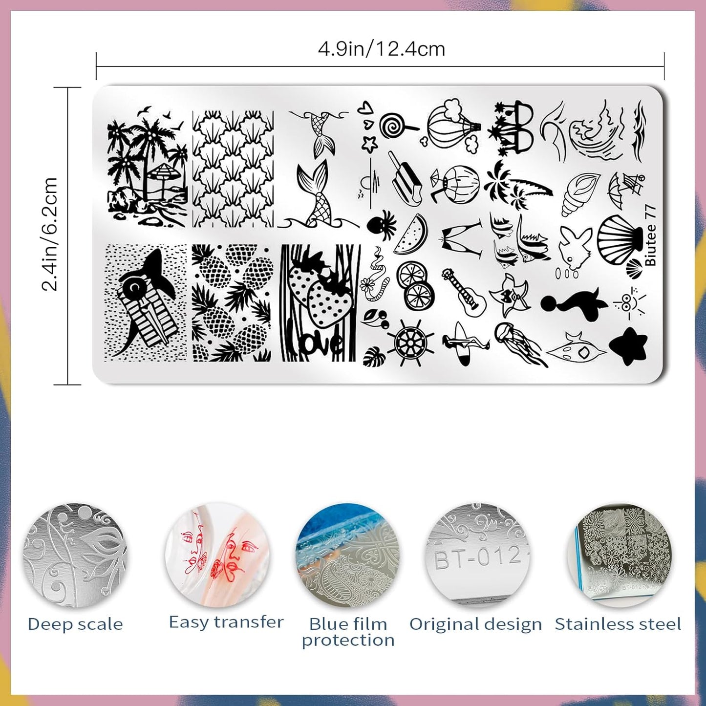 Biutee Nail Stamping Plate Set 12Pcs Nail Art Stamping Plates Nail Stamping Kit Nail Stamper Kit Flower Leaves Animal Lace Star Halloween Christmas Design Nail Stamp Plate-Velvo Beauty