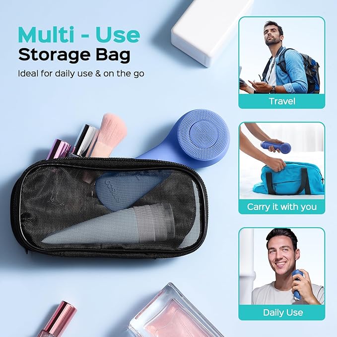 COSLUS Face Scrubber Facial Cleansing Brush: 2 in 1 Spin and Vibration Patented Tech, Silicone Electric Exfoliator Scrubber with Automatic Foaming, Waterproof Face Cleanser Brush for Men and Women-Velvo Beauty