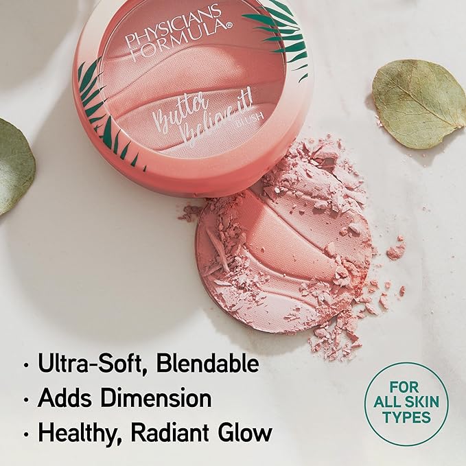 Physicians Formula Butter Believe It Blush Makeup Powder, Pink Sands | Murumuru Butter | For Sensitive Skin | Dermatologist Tested, Clinicially Tested-Velvo Beauty