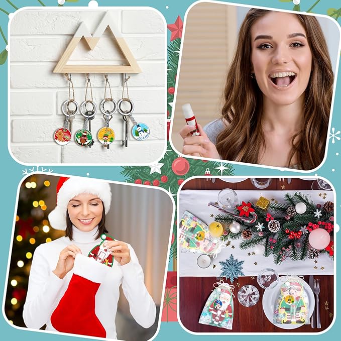 Henoyso 150 Pcs Christmas Favors 5 Styles Lip Balm Bulk Moisturizing Lip Balms Acrylic Keychains with Organza Bags for Xmas Holiday Treat Gifts Women Christmas Stocking Stuffers Party Supplies-Velvo Beauty