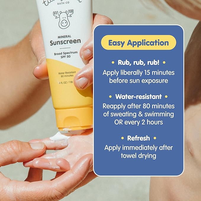 Tubby Todd Face and Body Mineral Sunscreen Kit for Baby, Toddler and Kids - Sunscreen 4 Fl Oz and Sunstick 0.5 Oz Duo Bundle - Fragrance-Free-Velvo Beauty
