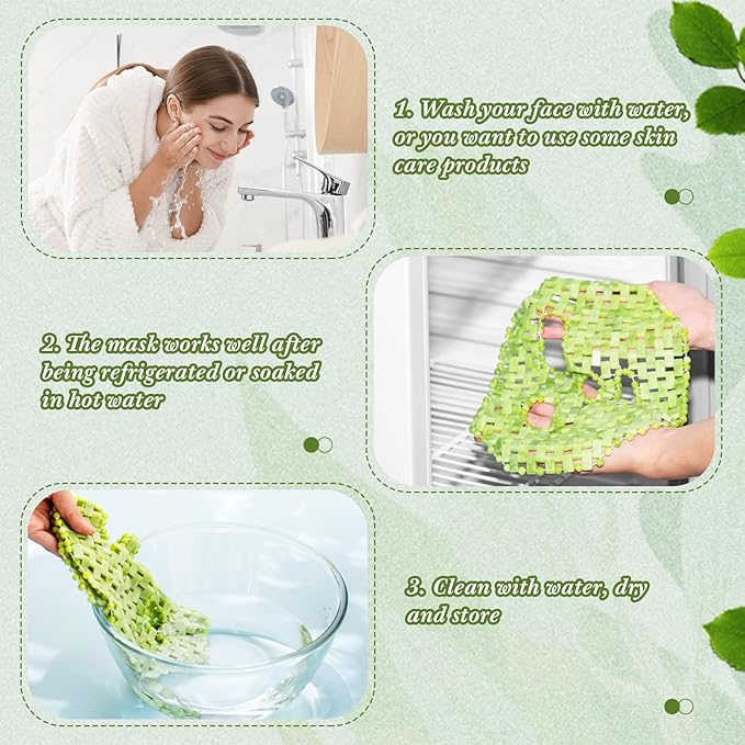 Jade Facial Mask, Jade Sleep Natural Stone Mask, Green Facial Cooling Mask, Jade Eye Mask Beauty Skincare Massage Tools for Alleviate Puffiness Face Massage Puffy Eyes Dark Circles-Velvo Beauty