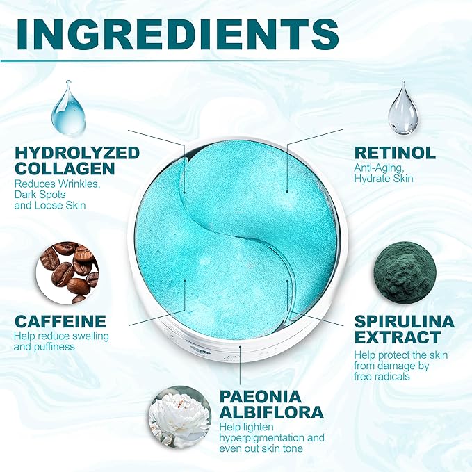 Under Eye Patches - Retinol & Collagen Infusion - Hyaluronic Acid for Hydration - Suitable for All Skin Types-Velvo Beauty