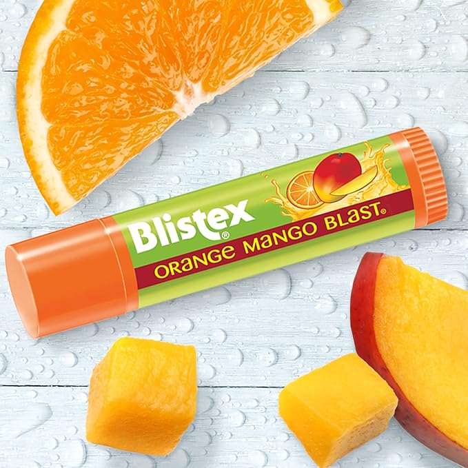 Blistex Orange Mango Blast Lip Balm, Vitamins C & E, Bulk Lip Balm, Super Smooth Moisturization, Refreshing Flavored Lip Hydration, 0.15 Ounce (Pack of 24)-Velvo Beauty