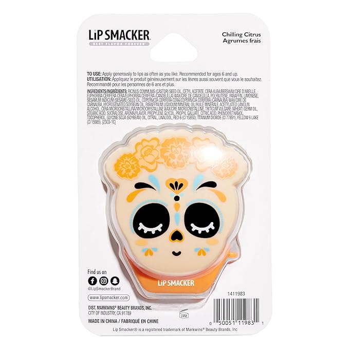 Lip Smacker Day of the Dead Lip Balm - Chilling Citrus (Orange)-Velvo Beauty