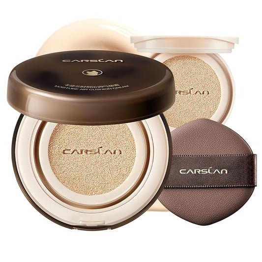Lasting Air Cushion Cream Face Foundation Makeup, Lightweight, Medium to Full Coverage, Semi-Matte, Long-Lasting Oil Control Finish Foundation, P02 Fair For Oil Skin (Refill Included)-Velvo Beauty