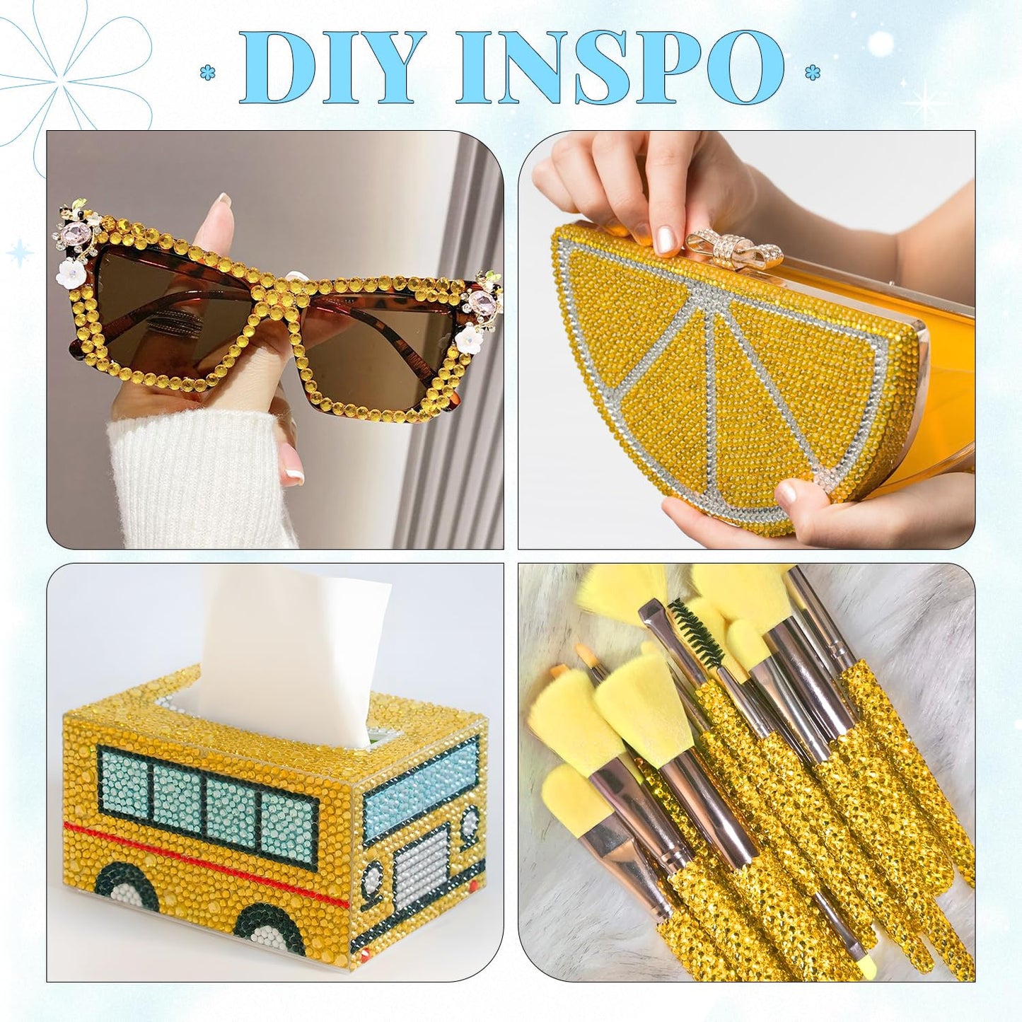 6000Pcs Resin Rhinestones for Bedazzling with 3Pcs B7000 Jewelry Glue, 1 Box Golden Flatback Rhinestones for Crafting Crafts DIY, Crystals Gems for Clothing Shoes Tumblers Nail Art Makeup-Velvo Beauty