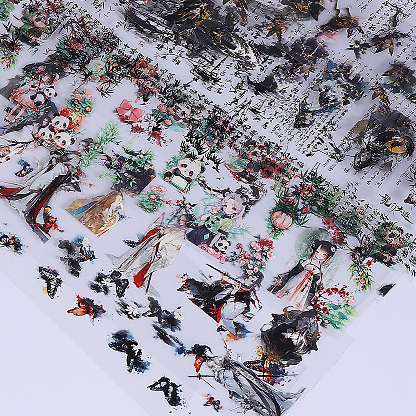 10 Rolls Nail Foils Transfer Nail Art, Chinese Style Nail Foil Transfer Stickers Self Adhesive Nail Art Supplies Decals Cute Panda Manicure Accessories Fall Winter Nail Decorations for Women-Velvo Beauty