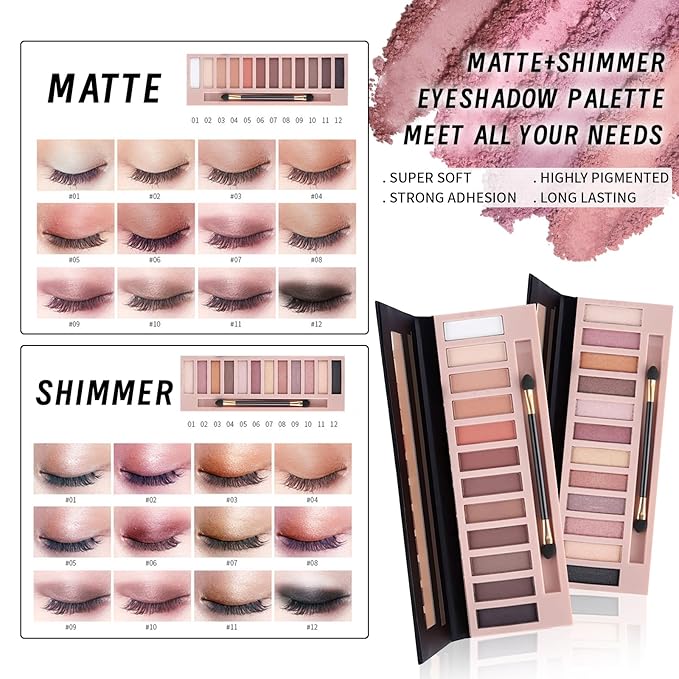 Makeup Set Kit for Women Full Kit, Makeup Gift for Makeup Beginner, Eyeshadow Foundation Face Primer Brush 3 in 1 Palette Lip Gloss, Eyebrow Soap Mascara Eyeliner cosmetic bag-Velvo Beauty