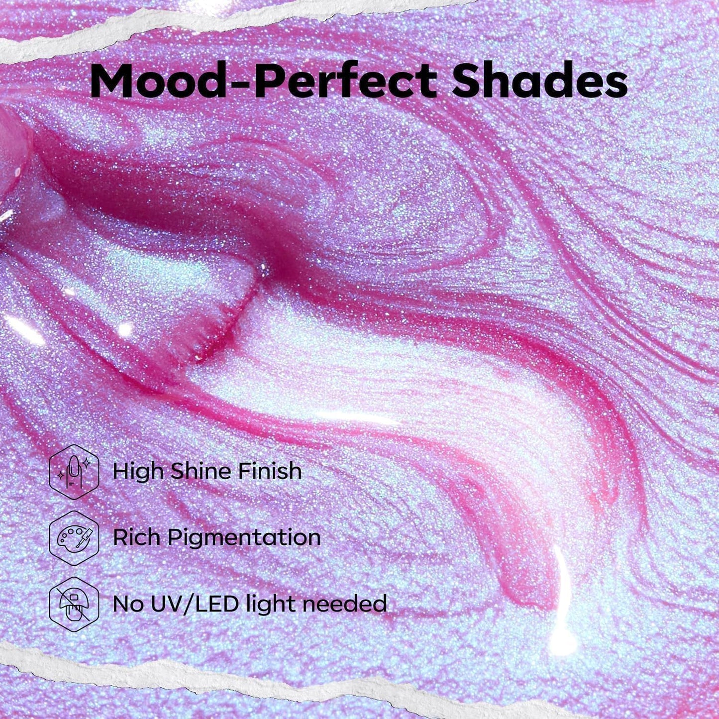 modelones Chrome Purple Nail Polish, 15 ml Quick Dry Nail Polish Mermaid Iridescent Shimmer Pearl Purple Nail Lacquer Long Last Shine Nail Art DIY Home Manicure Gift for Women Girls 0.5 Fl Oz-Velvo Beauty