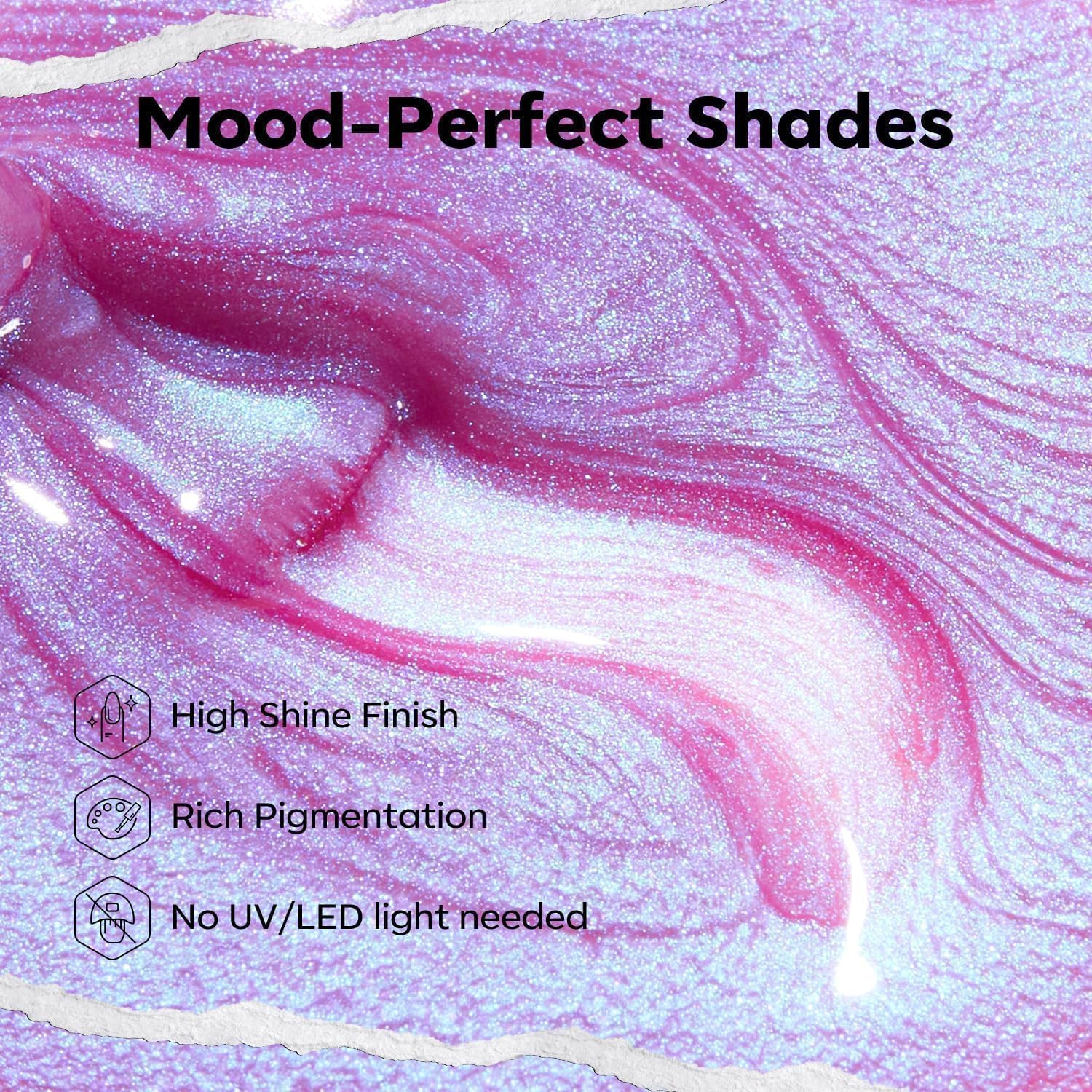 modelones Chrome Purple Nail Polish, 15 ml Quick Dry Nail Polish Mermaid Iridescent Shimmer Pearl Purple Nail Lacquer Long Last Shine Nail Art DIY Home Manicure Gift for Women Girls 0.5 Fl Oz-Velvo Beauty