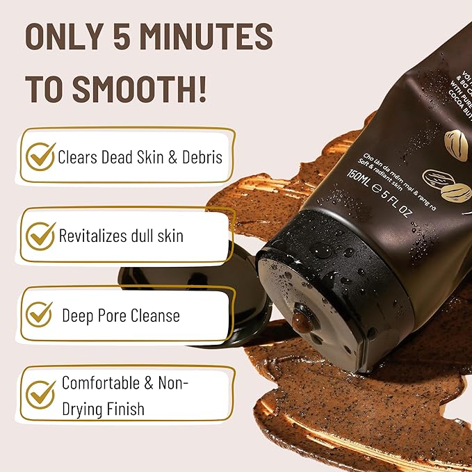 Cocoon Dak Lak Face Polish, Body Polish & Body Butter Combo. 100% Vegan Exfoliating Scrub for Smooth & Glowing Skins | Reduce Stretch Marks, Acne & Cellulite | Gift for Coffee Lovers (6.76 fl oz each)-Velvo Beauty