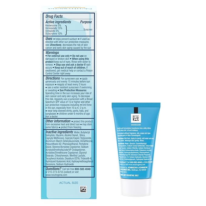 Neutrogena Hydro Boost Hyaluronic Acid Hydrating Face Moisturizer With SPF 50, Fragrance Free Facial Moisturizer, 1.7 fl. oz, & Trial Size Hydro Boost Facial Cleanser, 0.5 fl. oz-Velvo Beauty