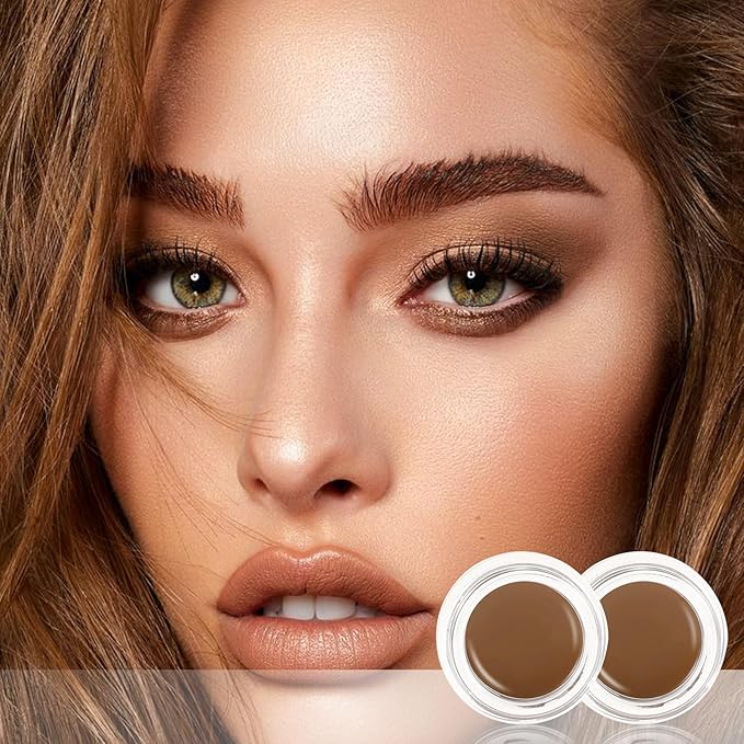 Boobeen 2 Pcs Eyebrow Pomade Cream, Waterproof Brow Pomade Gel High Pigmented Long-lasting for Natural Eyebrow Makeup, Suitable for Everyone-Velvo Beauty