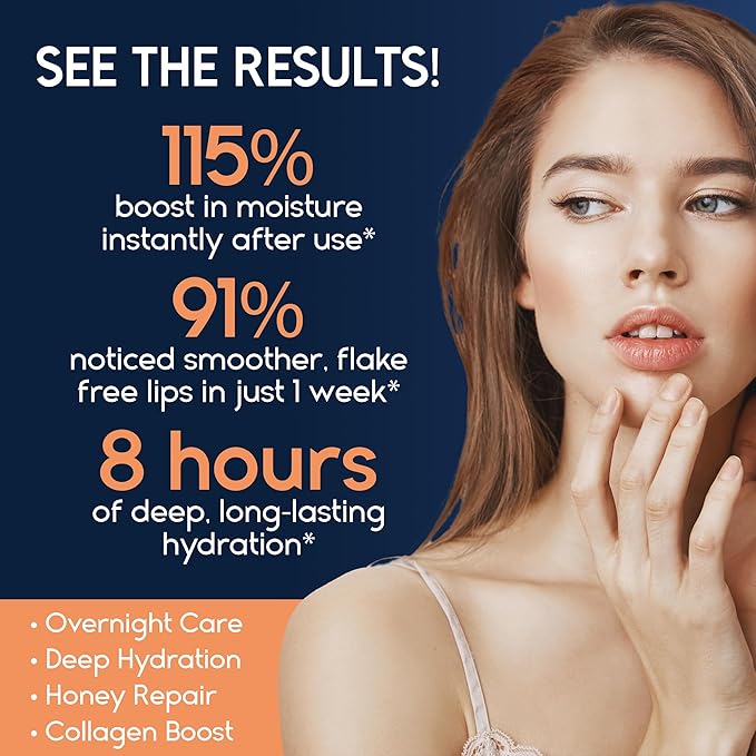 Lip Mask Overnight with Hyaluronic Acid & Collagen, Lip Sleeping Mask for Dry Cracked Lips, Moisturizing, Hydrating, Exfoliating Night Treatment for Lip Care (Peach)-Velvo Beauty