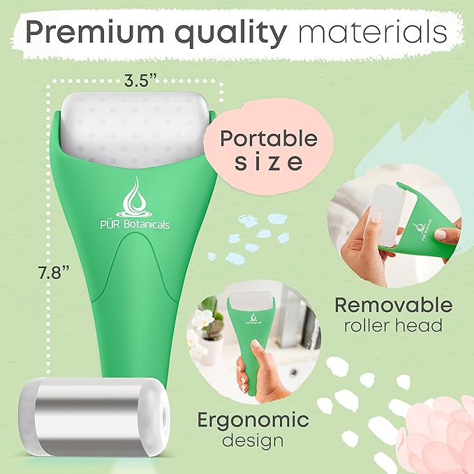 Ice Roller for Face & Eye Puffiness Relief 2 in 1 Set - Therapeutic Facial Massager for Beauty - Cooling Face Rollers for Women - Tone & Tighten Your Damaged Skin - Reduce Wrinkles-Velvo Beauty