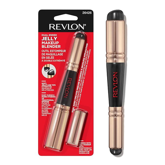 Revlon Dual Ended Jelly Makeup Blender Tool, Silicone Makeup Applicator for Blush, Bronzer, Concealer, Contour, Eyes, and Lips, 1 count-Velvo Beauty