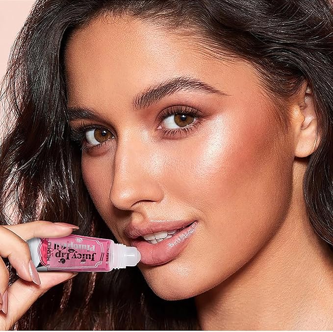 Lip Plumper Gloss 3 Colors Set, Spicy Natural Roll On Lip Plumping Oil and Pout Lip Plumper, Lifter Gloss, Enhancer for Fuller Booster Balm Moisturizing Hydrating & Nourishing Lip Glaze(A)-Velvo Beauty