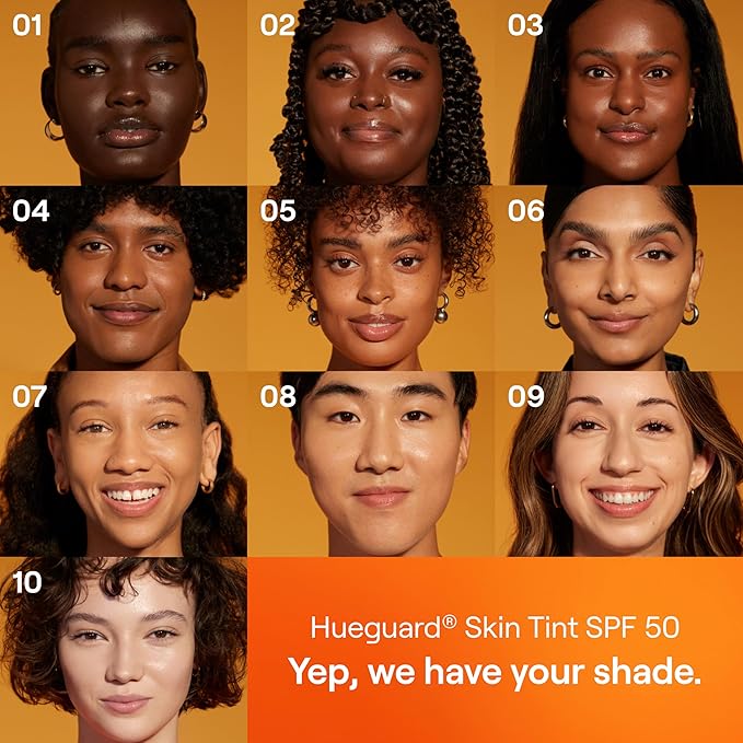 Live Tinted Hueguard Skin Tint SPF 50 - Tinted Mineral Sunscreen with Light-Medium Buildable Coverage With a Hydrating and Radiant Finish - Water and Sweat Resistant, 1.35 fl oz - Shade 09-Velvo Beauty