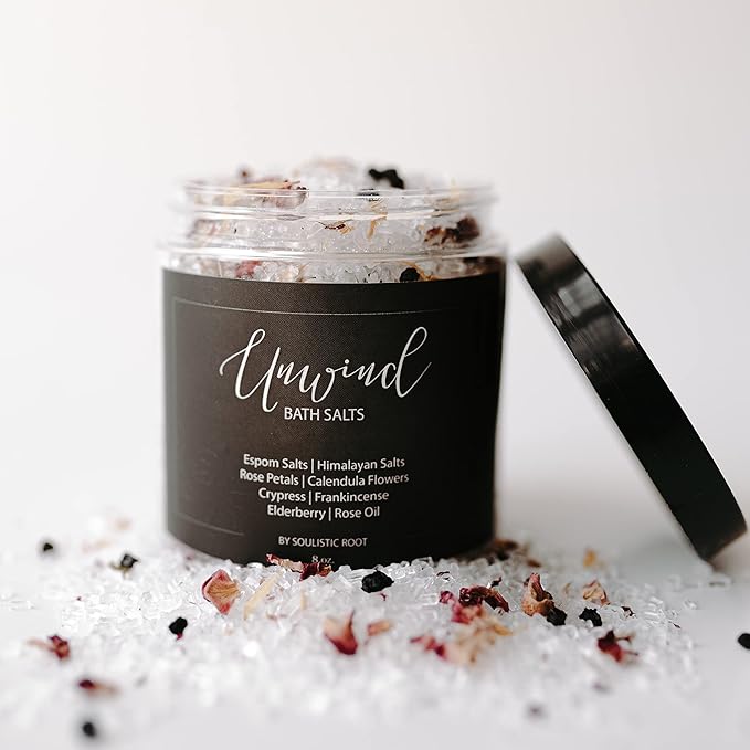 Relaxing Bath Gift Set, Luxury Spa Gifts for Women, Self Care Products for Women and Men, Calm Essential Oil Roller, Oatmeal Lavender Bath Soak & Epsom Salts with Essential Oils-Velvo Beauty