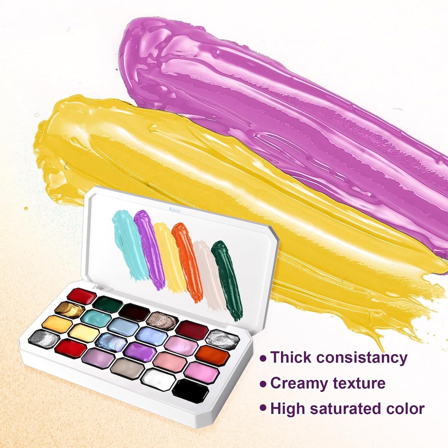 Gradient Painting Gel, 24 Gliter Colors Ombre Gel Nail Polish for Pigment Pat Silver&Gold Aura Nails, French Manicure DIY Nail Art Long-lasting No-wipe Palette C-Velvo Beauty