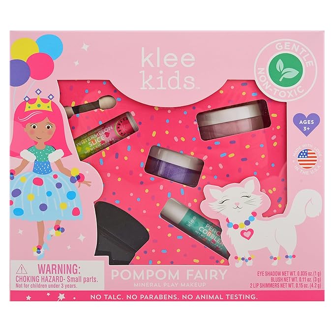 Luna Star Klee Kids Play Makeup Kit. Gentle and Non-Toxic. Kid-Friendly. Made in USA. (Pom Pom Fairy)-Velvo Beauty