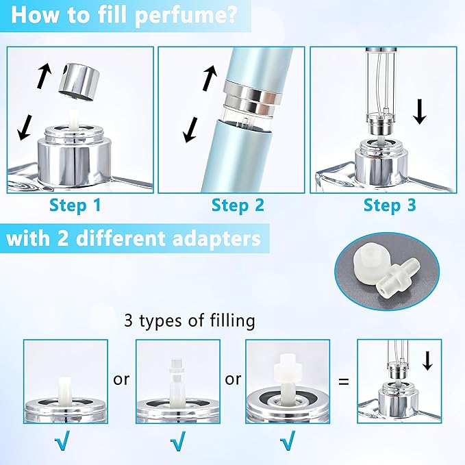 Travel Refillable Perfume Atomizer Bottle 2-Pack 5ml Leakproof Travel Perfume Refillable Bottle (Gray & Gray)-Velvo Beauty