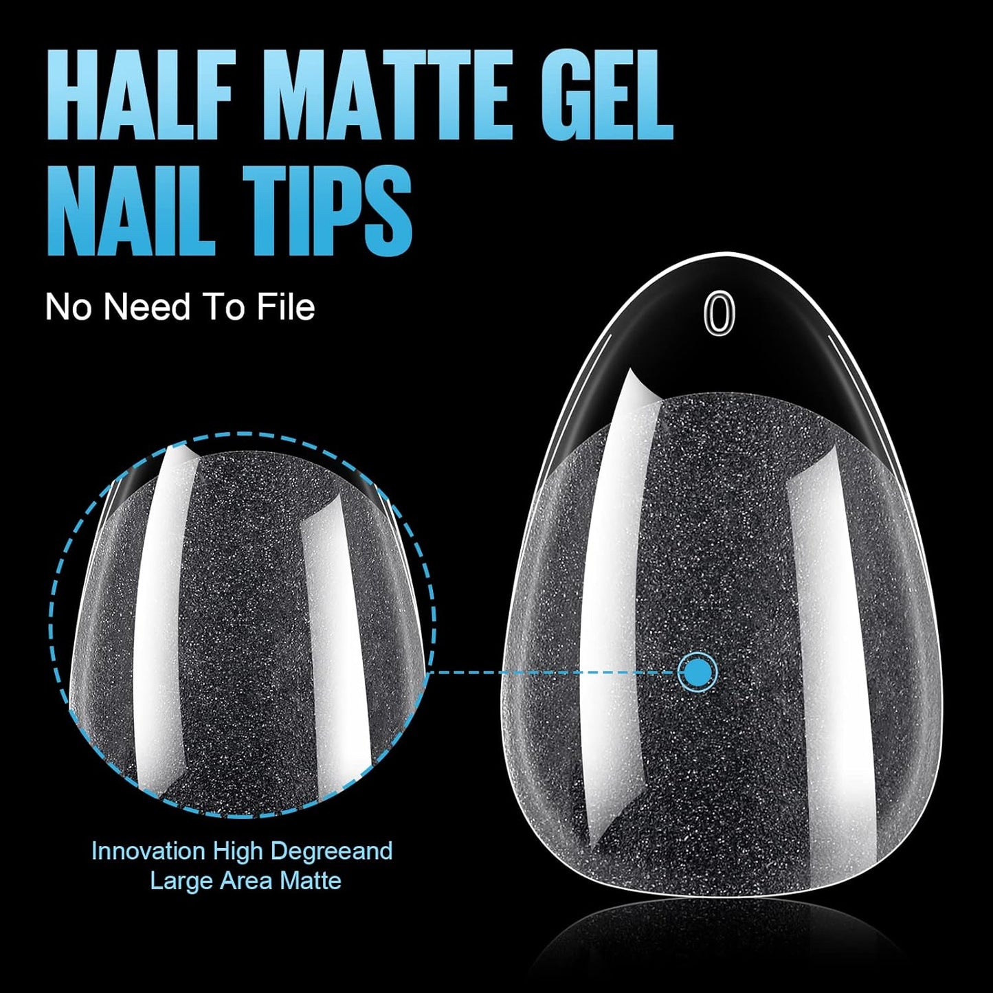 TOMICCA Short Almond Nail Tips,192Pcs Nail Tips Fake Nails Acrylic Nail Kit, 12Sizes Gel Clear Nails for Nail Extension Home DIY Nail Salon-Velvo Beauty