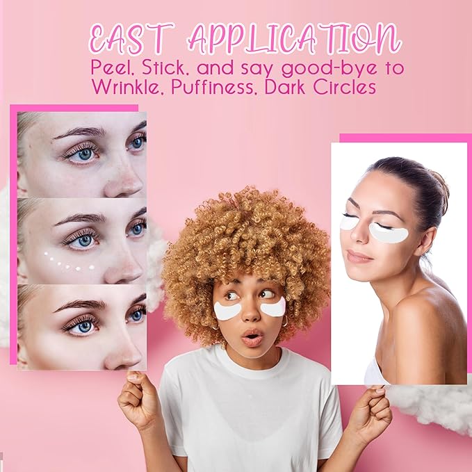 CCbeauty Reusable Under Eye Patches + Eye Cream Applicator Value Set | 100% Silicone Eye Gel Pads | Boost Hydration | Minimize Fine Lines + Wrinkles + Dark Circles | Storage Tin Included | White-Velvo Beauty