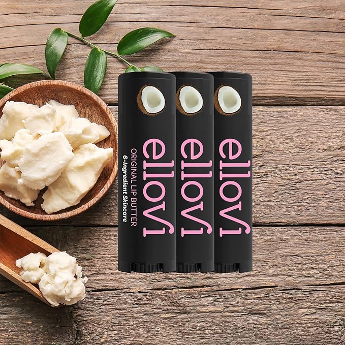 Natural Lip Butter Lip Balm - Original - Pure Enough to Eat - Made With Just 6 Vegan Ingredients - 100% Natural & Organic Moisturizing Lip Care for All Day Hydration (3-Pack)-Velvo Beauty