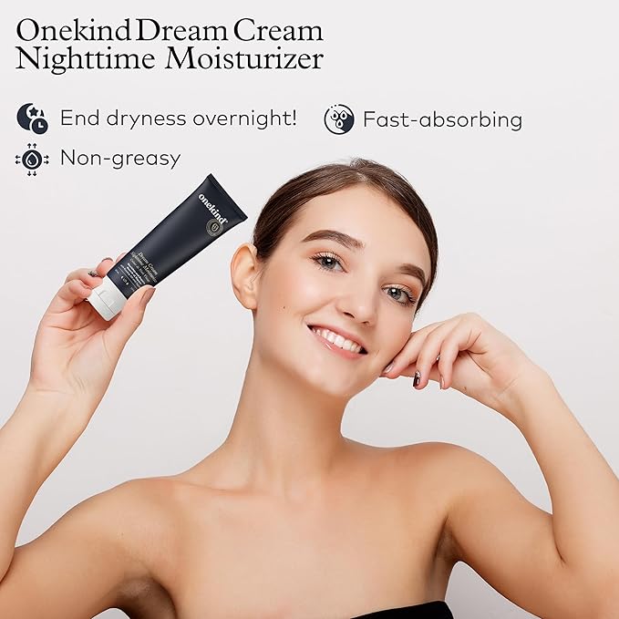 Onekind Dream Cream Night Moisturizer – Hydrating Anti-Aging Face Cream with Squalane, Rosehip & Shea Butter – Fragrance-Free, Vegan, for Dry & Sensitive Skin – 1.7 oz-Velvo Beauty