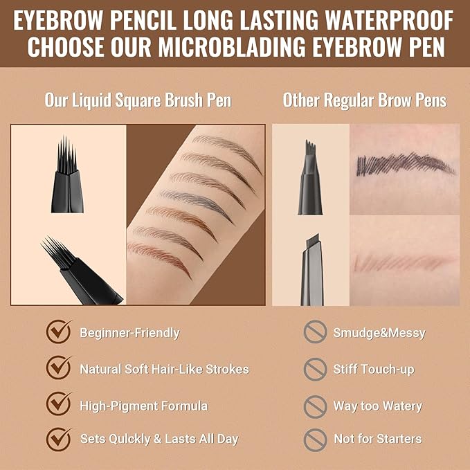 iMethod Eyebrow Pen - Eyebrow Pencil,2-in-1 Eyeliner Dual-Ended Microblading Eyebrow Pencil Long Lasting Waterproof Hair-Like Brow Pencil,with Eyebrow Brush,Eyebrow Pencils for Women,Grey-Velvo Beauty