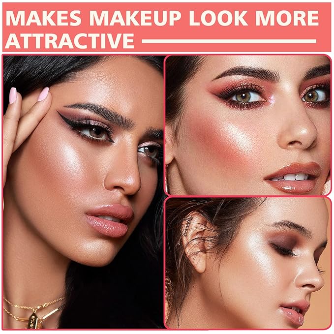 3PCS Polvo De Hadas Highlighter Glitter Stick Body Glitter Shimmer Face Brightening Highlighter Contour Powder Makeup Stick Face Fairy Glitter Highlighter Makeup-White,Pink,Golden brown-Velvo Beauty