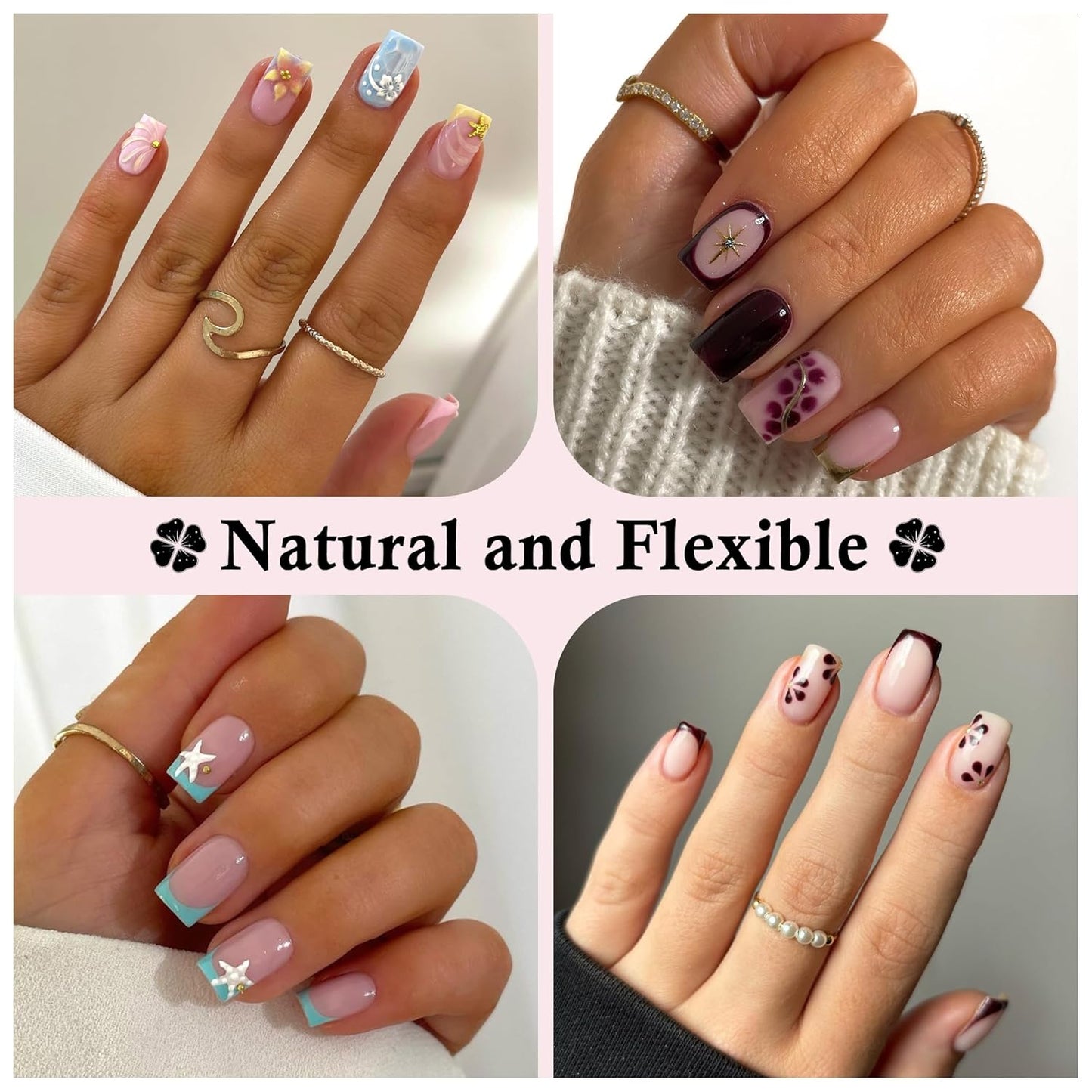 Short Square Nail Tips: 240PCS Soft Gel Pre-filed Short Square Fake Tips, 12 Sizes Full Cover Acrylic False Press On Nails for DIY Nail Art Home Salon-Velvo Beauty