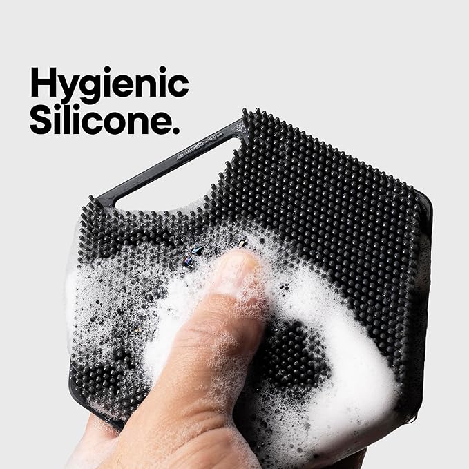 TOOLETRIES Body Scrubber 2.0 – Premium Silicone Scrubber for Cleaning, Exfoliating and Invigorating Your Skin – Extra Long Lather Boosting Bristles with Ergonomic Handle, Long-Lasting & Easy to Clean-Velvo Beauty