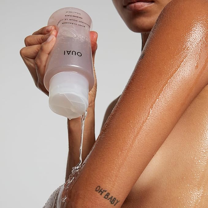 OUAI Body Cleanser Travel Size, Melrose Place - Foaming Body Wash with Jojoba Oil & Rosehip Oil to Hydrate, Balance & Soften Skin - Paraben, Phthalate, Sulfate Free Skin Care Products (3 Fl Oz)-Velvo Beauty