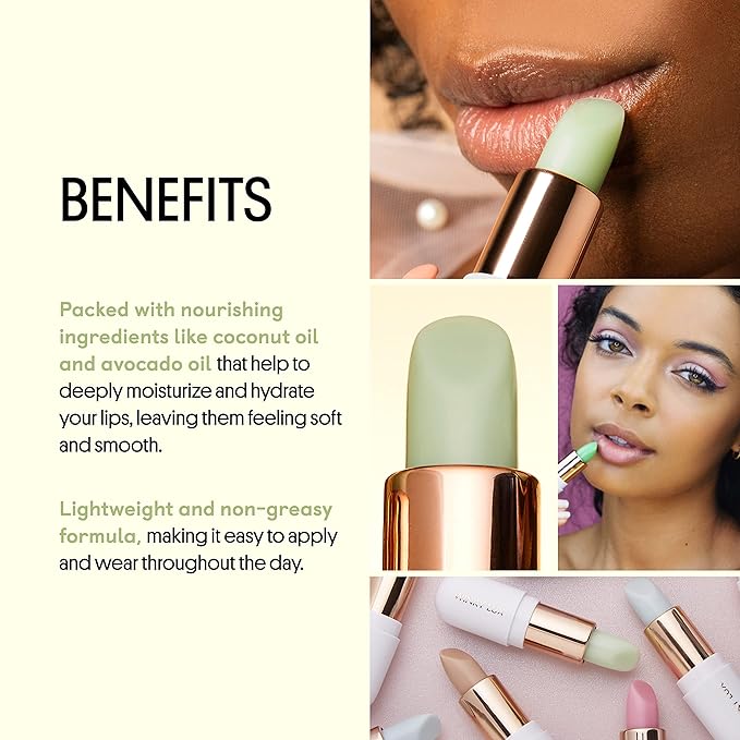 Winky Lux Matcha Lip Balm, Lip Balm with Coconut Oil, Vitamin E and Caffeine, Winky Lux Lip Balm and Lip Moisturizer, Clear Lip Balm-Velvo Beauty