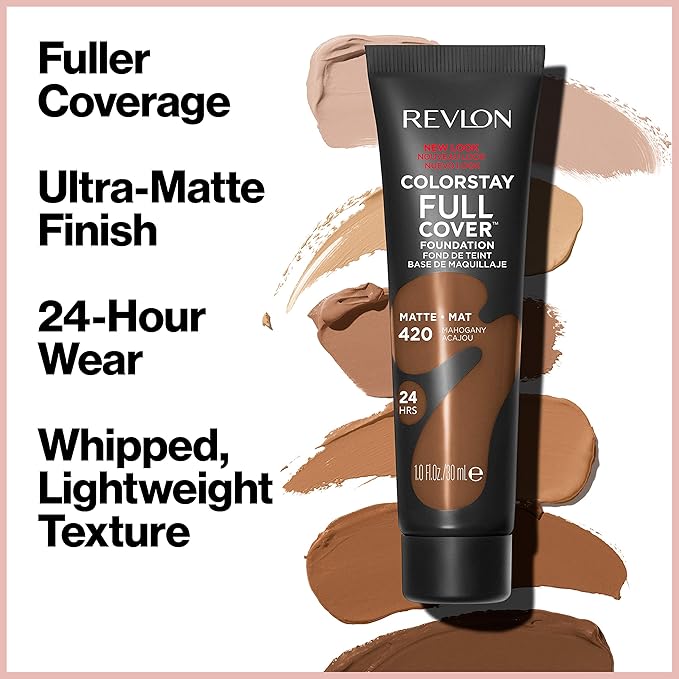 Revlon Liquid Foundation, ColorStay Face Makeup for Normal and Dry Skin, Longwear Full Coverage with Matte Finish, Oil Free, Warm Golden, 1.0 Fl Oz-Velvo Beauty