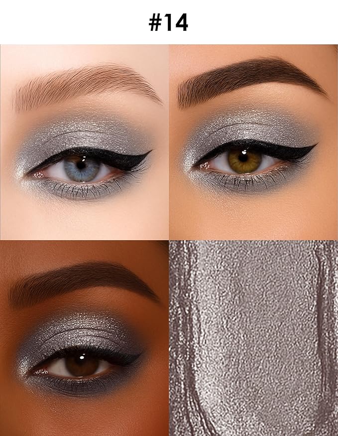 Erinde Shimmer Cream Eyeshadow Stick, Long Lasting Metallic Eye Shadow Sticks, Waterproof Creamy Glitter Eyeshadow Pencil, High Pigmented Blendable Neutral Eye Makeup, 14 Taupe Shimmer-Velvo Beauty