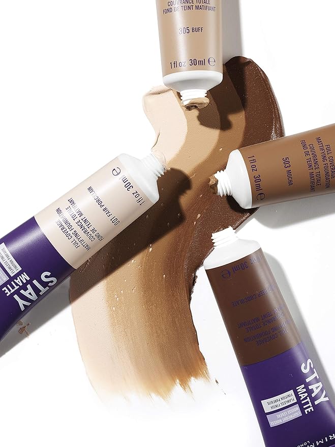 Rimmel London Stay Matte Liquid Mousse - 203 True Beige - Foundation, Lightweight, Shine Control, Oil-Free, 1oz-Velvo Beauty