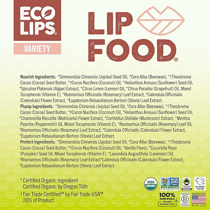 Eco Lips Lip Food - Nutrient Dense & Organic Lip Balm (Nourish, Plump and Protect)-Velvo Beauty