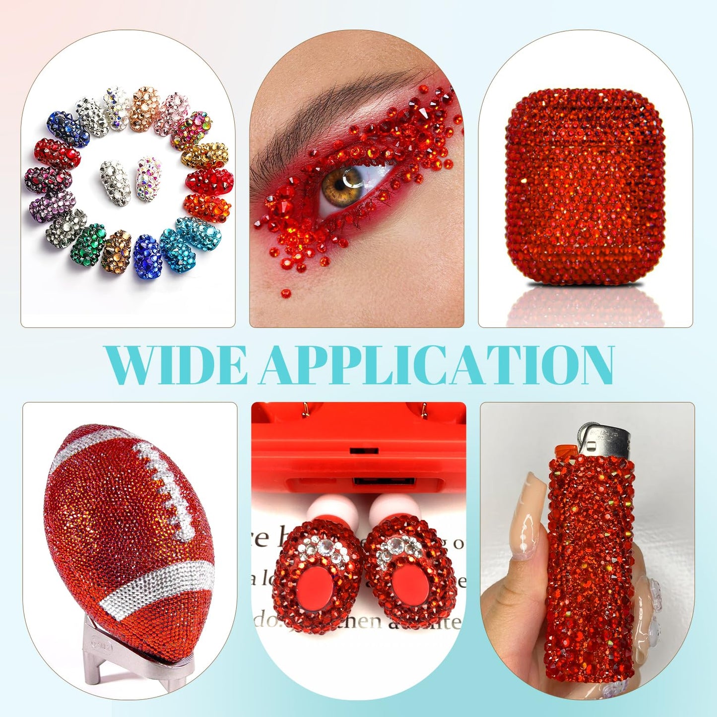 6100Pcs Resin Rhinestones for Crafting with 2Pcs 10ml B7000 Jewelry Glue, 1 Box Flatback Crystals Diamond (Red Zircon) for Bedazzling Crafts DIY Nail Art，Non Hotfix Gems for Clothing Shoes Tumblers-Velvo Beauty