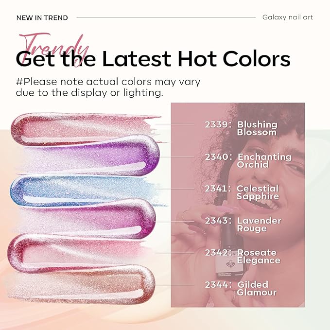 modelones Holographic Glitter Cat Eye Gel Nail Polish Kit 6 Colors with Magnet Romantic Rainbow Galaxy Series Pastel Gel Polish Soak Off Led Gel Nail Polish Set Nail Art Gel Manicure Salon DIY Gifts-Velvo Beauty