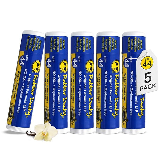 Rubber Ducky | Lip Sunscreen, Lip Balm with SPF 44, Water Resistant Sunscreen Lip Balm | Vegan, Untinted, Vanilla Flavor, with Vitamin E | All Season - Broad Spectrum Sunscreen for Lips-Velvo Beauty