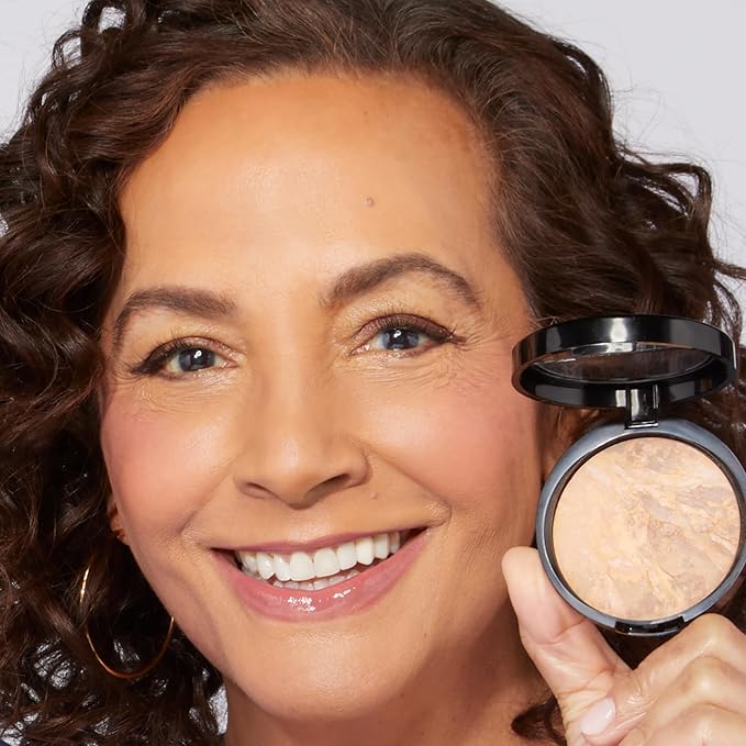 LAURA GELLER NEW YORK Award-Winning Baked Balance-n-Brighten Color Correcting Powder Foundation - Golden Medium - Buildable Light to Medium Coverage - Demi-Matte Natural Finish-Velvo Beauty