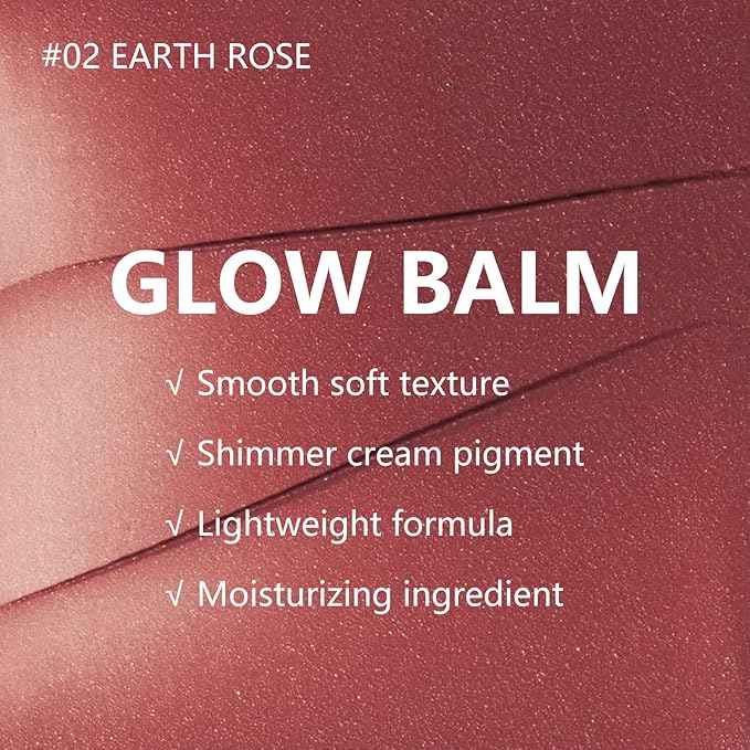 KYDA Miracle Glow Balm, Glow Tinted Blush Balm, Multiuse Face Balm for Cheek Lips Eyes, Hydrating Cream Blush, Blendable Lightweight, Shimmer Blusher, Earth Rose, 1.76 oz-Velvo Beauty