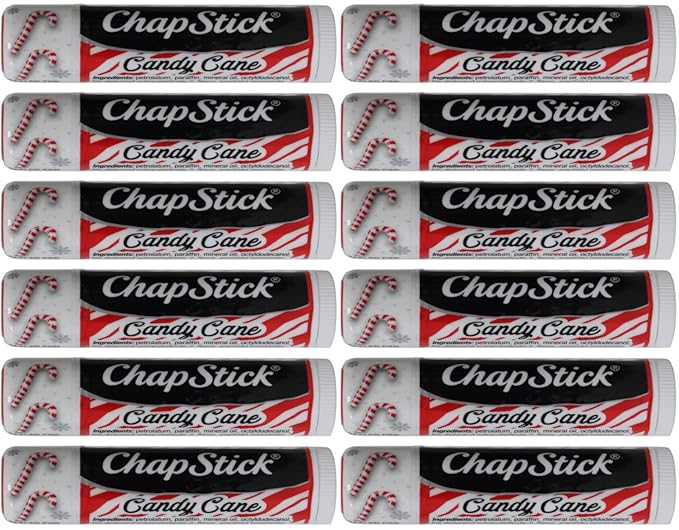ChapStick Limited Edition Candy Cane, 12CT REFILL .15OZ-Velvo Beauty