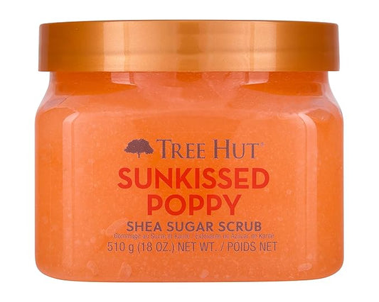 Tree Hut Sunkissed Poppy Shea Sugar Scrub | Exfoliating Body Scrub Removes Dead, Dry Skin for a Soft & Hydrated Feel | Nourishing Essential Body Care | 18 fl oz.-Velvo Beauty